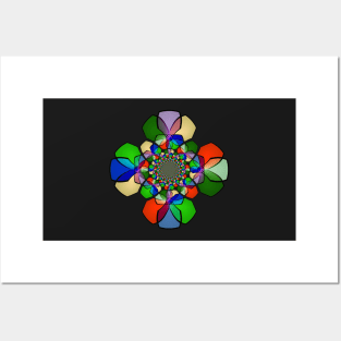 Fun Green Red Blue Gold Geo Infinity Shape Posters and Art